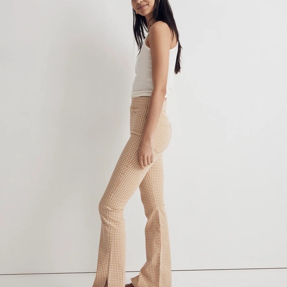 Madewell Pull-On Skinny Flare Jeans in Mini Check - Picture 3 of 12